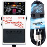 Boss TU-3 Chromatic Pedal Tuner + Kepdrum Jack Cable, 3 m