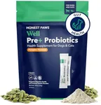 Honest Paws Probiotics for Dogs - Dog Digestion Gut Health Probiotic Powder with Prebiotic Made in The USA, Digestive and Immune Support - Digestive Enzymes with Pumpkin Flavor (30 Sticks)