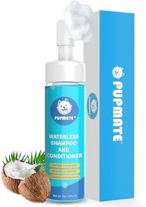 PUPMATE Paw Cleaner, No-Rinse Waterless Shampoo Dogs Cats Feet Cleaning Silicone Pet Grooming Brush, Rose Scent, 6.8 oz, Unique Design Pet Shampoo