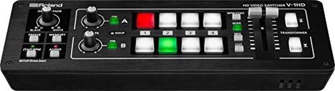 ROLAND V-1HD – 4-Channel HDMI Video Switcher with 12-Channel Audio Mixer. Video Switching Solution for all Applications from Meeting Rooms to Live Events. Ideal for Webcasts & Livestreaming, Training