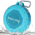 HEYSONG Bluetooth Shower Speaker, IP67 Waterproof Portable Bathroom Speaker HD Sound, Built-in Mic, Bass, Floatable, True Stereo Wireless Mini Speaker for Travel, Boat, Kayak, Beach