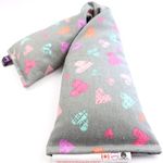 Handmade in Canada: HARTI Double-Layered Cotton Microwave Heating Pad 20"x5" for Pain Relief - Versatile Warm and Cold Compress for Cramps, Neck, Shoulders, Joints, and Muscles - Joyful Hearts Pattern