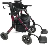 LivingSURETM Dual Function Transport Chair and Rollator XLm Magenta
