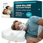 Lunderg CPAP Pillow for Side Sleepers - Includes 2 Pillowcases - Adjustable Memory Foam Pillow for Sleeping on Your Side, Back & Stomach - Reduce Air Leaks & Mask Pressure for a Better Sleep