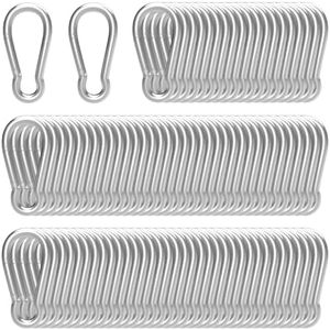 High-PQ Carabiner, Heavy Duty Galvanized Steel Spring Snap Hook Carabiner Clips with 260LBS Holding Capacity, Ideal for Outdoor, Hammock, Swing and Travel (M6 2.4Inch, 200PCS)