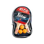 Stag Iconic Professional 1 Star Table Tennis (T.T) Set - Table Tennis Rackets and T.T Orange Balls Included| All-in-One Ping Pong Paddle Playset - Table Game Accessories