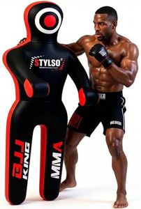 Un-Filled Grappling Dummy Wrestling Dummy Jiu Jitsu Dummy for BJJ MMA Judo Karate Training Adult Kids and Youth Practice Tackling Dummies (Black, 6ft / 72")