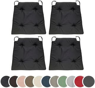 sleepling 196503 set di 4 cuscini per sedia I cuscino da seduta | 100% microfibra | Prodotto in UE | dimensioni: 42 (avanti) / 35 (dietro) x 40 x 5 cm, nero