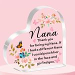 JETTOP Nana Gifts-Funny Gifts for Nana Birthday Christmas Mothers Day Thank You for Being My Nana Acrylic Plaque Gifts