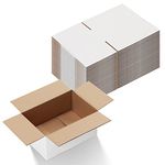 Calenzana 9x6x4 Shipping Boxes Set of 25, Corrugated Cardboard Box for Packing Mailing Gifts, White