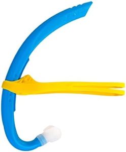 FINIS Stability Snorkel Jr - for Ages 6-10 - Swim Training Snorkel with Head Strap, Shorter Tube & Small Mouthpiece - for Swim Lessons, Swim School & Competition Training - Ocean Blue