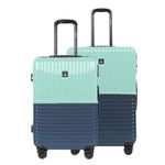 Nasher Miles Istanbul Hard-Sided ABS and PC Luggage Set of 2 Teal & Dark Blue Trolley Bags (65 & 75 cm)