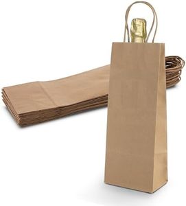 MT Products Brown Paper Wine Bags with Handle - 5.25" x 3.25" x 13.13" Liquor Gift Bag - Case of 504