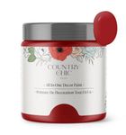 Country Chic Paint - Chalk Style All-in-One Paint for Furniture, Home Decor, Cabinets, Crafts, Eco-Friendly, Matte Paint - Poppy [Bright Red] Half Pint 8oz/237ml