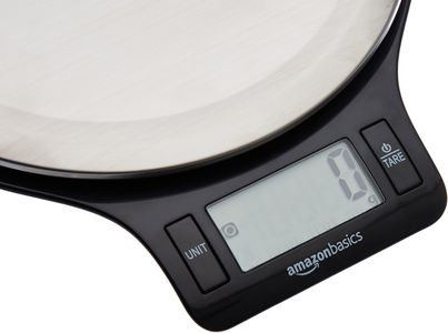 Amazon Basics Digital Kitchen Scale – LCD Display, Stainless Steel