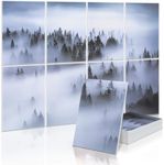 Art Acoustic Panels, Self-Adhesive Decorative Sound Absorbing Wall Art, 48 X 32 Inches Soundproof Wall Panels, Noise Reducing for Recording Studio, Home 6 Pack, Fog Forest