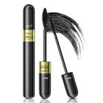 2 in 1 4D Silk Fiber Eyelash Mascara,Extra Long Thick & Voluminous Lash Mascara,Waterproof & Smudge-Proof,Hypoallergenic Mascara for Sensitive Eyes for Women