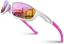 RIVBOS Womens Sunglasses Polarized TR90 Unbreakable Frame Sports Driving Fishing Cycling RB833-White&Pink