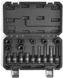 16 PCS Impact Brake Caliper Socket Set, 1/2" Drive Disc Brake Caliper Tool Compatible for Audi Porsche VW BMW Ford