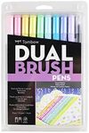 Tombow Pen Set, Dual Brush, 5-3/5"Wx8-9/10 Lx1/2 H, 10/Pk, Ast (TOM56187)