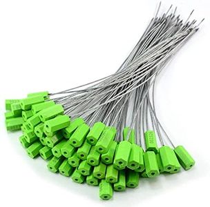 ZWY 100 Pcs Green Pull-Tie Steel Security Cable Wire Seals Securing Straps Numbered Anti-Tamper Security Seal Tags