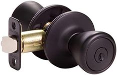 Design House Tulip Keyed Entry Door Knob in Matte Black