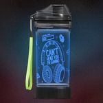 CoolGift Mart Gamer Water Bottle, Light Up 3D Headphone Design, 14oz Tritan BPA Free - Gift for Boys Girls- Kids Drinking Cup - Christmas Holiday