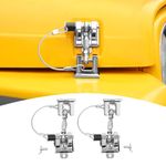 PDKLIN for Jeep TJ Hood Latches Lock Catch Pins for Jeep Wrangler TJ 1997-2006, Exterior Accessories, Vintage Chrome+Lock, 2pcs