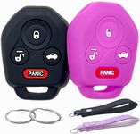 REPROTECTING Silicone Rubber Key Fob Cover Compatible with 2008-2019 Subaru Crosstrek Forester Impreza Legacy Outback Tribeca WRX STI XV (Black Purple) 6*4