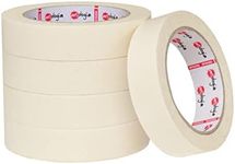 ARTOLOGIA 5 Pcs Masking Tape 25mm - Non-Bleeding Wide Masking Tape for Painting Walls - Premium Quality Adhesive Painting Tape for Decorating - Perfect Painter Tape for Artists & DIY Projects