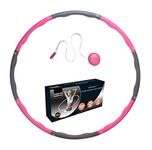 EVER RICH ® FitnessWave Weighted Fitness Exercise Hula Hoop (Pink - Grey)