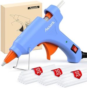 Assark Glue Gun, Mini Hot Glue Gun Kit with 30 Glue Sticks for School Crafts DIY Arts Quick Home Repairs, 20W (Blue)