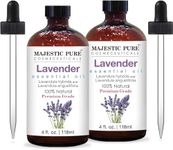 MAJESTIC PURE Lavender Essential Oil | 100% Pure and Natural Lavender Oil | Premium Grade Essential Oils for Hair Care, Home Diffusers, Skin, Aromatherapy, Massage and Humidifiers | 118 ml (Set of 2)