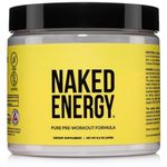 Naked Energy – Unflavored All Natural Pre Workout Supplement for Men and Women, Vegan Friendly, No Added Sweeteners, Colors or Flavors – 50 Servings