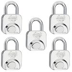 Link® Hi-Tech 67mm Padlocks 5Pcs-Set| Stainless Steel Body | Hardened Shackle | 3 Silver Keys with Hi-Tech Nickle & Keychain |Made in India|3Keys for Each Padlock