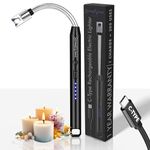 Rechargeable Electric Gas Lighter for Kitchen, Lighter for Gas Stove, Candles, Pooja, 1 Year Warranty, C-Type USB, Kitchen Tools, Multi Purpose - 360° Flexible & Windproof, Black