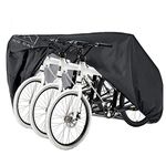 Large Bike Cover for 1-3 Bikes Waterproof Bike Covers for Outdoor Storage Heavy Duty Ripstop Material 210T Nylon QQ CAT Bicycle Cover with Storage Bag for 29er Mountain Road Electric Bike Motorcycle