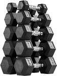 MAGMA 5-25 LB Premium 150-Pound Rubber Hex Dumbbell Set