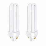 Akynite 13W Energy Saving 4 Pin Compact Fluorescent Lamp, CFL G24q-1, 830 Warm White 2700k, 850LM, 2U Shape, AC 220-240V, 2pcs