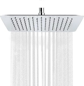Rainsworth Soffione Doccia A Pioggia, 12 pollici Alta pressione Ultra sottile 304 in acciaio inox Quadrato Testa doccia a pioggia, Cromo