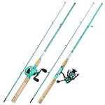 Sougayilang Fishing Rod and Reel Combo, 2-Piece 5-Foot 6-Inch Graphite & Fiberglass Rod, Durable and Strong, Quickset Anti-Reverse Fishing Reel (2Pack) (PLQB&ZB-BLUE-2PCS)