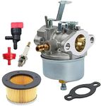 632230 Carburetor for Tecumseh 631828 631067 631067A 632076 H30 H50 H60 HH60 HH70 5hp 6hp Tecumseh Engines 4 Cycle Engines snowblowers & Troy bilt Horse tiliers 47279 carb with 30727 Air Filter kit