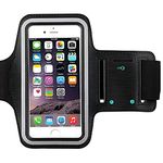 Water Resistant Cell Phone Sports Armband for iPhone 8,7,6,6S,Adjustable Reflective Workout Band, Key Holder-Black