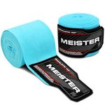 Meister Junior 108" Semi-Elastic Hand Wraps for MMA & Boxing (Pair) - Turquoise