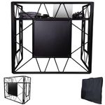 DJ Booth Stand | DJ Booth Table | Portable DJ Booth For The Ultimate Party | Foldable DJ Stand | Optimal Tablespace For All Your DJ Equipment | DJ Stand With Black Table (Matt Black)