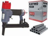 Kaymo Pneumatic Stapler Gun Long Nose ECO-PS8016LN Grey with Red with 80 Series 8012 Heavy Duty Staple Size 12mm (10000 Pieces)