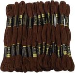 HUNNY- BUNCH® Premium Anchor Thread Stranded Cotton Skiens Cross/Long Stitched Embroidery Thread Floss for Hand and Machine Sewing (Pack of 25 Pieces) (Shade - 380)