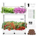 Ahopegarden Indoor Garden Hydroponics Growing System Kit: 60 Pods Vertical Garden with LED Grow Light - Plant Germination Kit Aeroponic Veggie Flower Fruit Growth with Smart Socket & Pump System