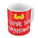 Indigifts I Love You Grandma Decorative Mug 330 ml - Red - House Warming Gift for Grand Mother on her Birthday Anniversary Grand Parents Mothers Day Coffee Mug