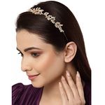 Vogue Hair Accessories Wedding Party Fancy Bridal Metal Hairband Headband Hair Accessories for Women And Girls (Gold Floral)